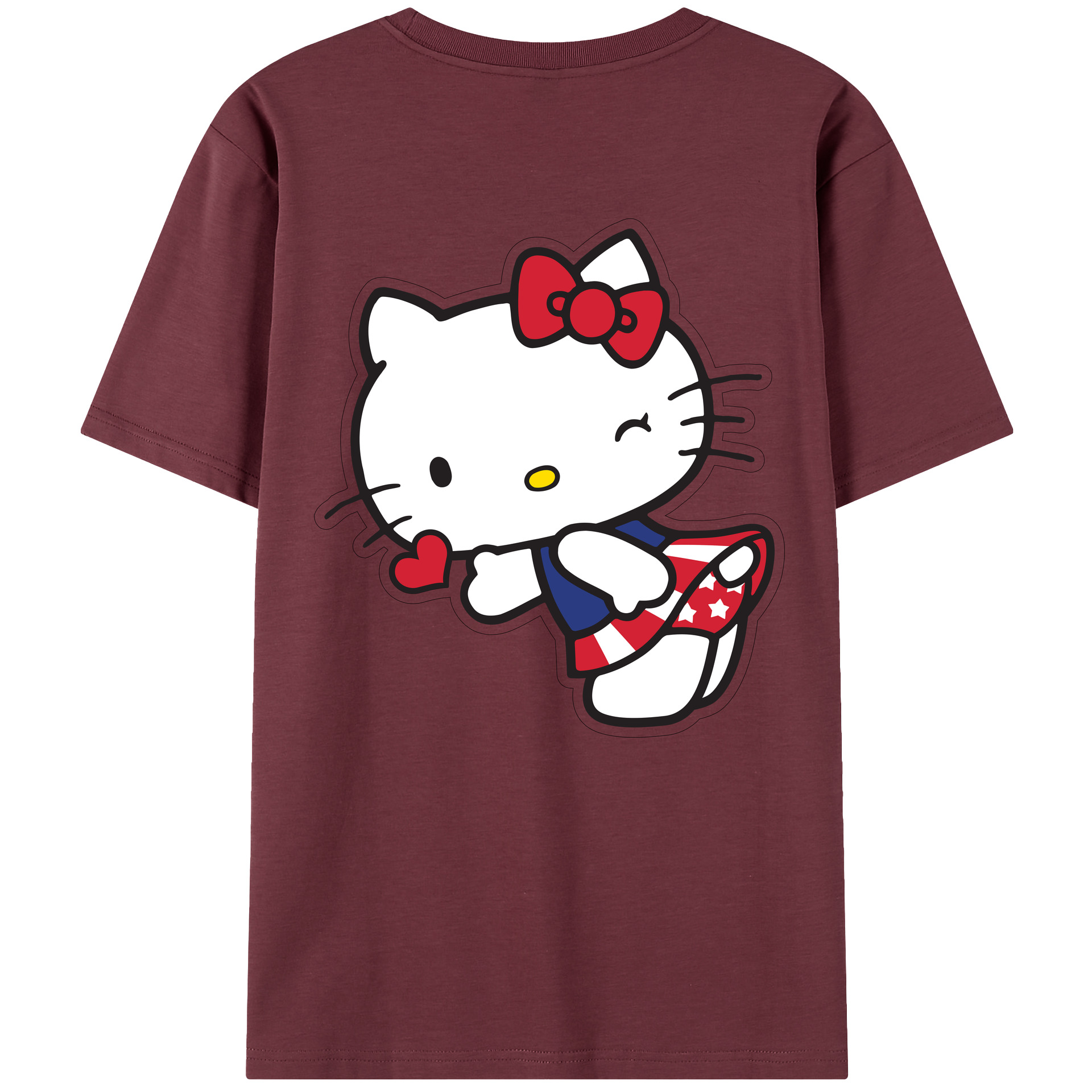 （画像用） Hello Kitty ハローキティ 綿100％半袖Tシャツ（背面プリント）